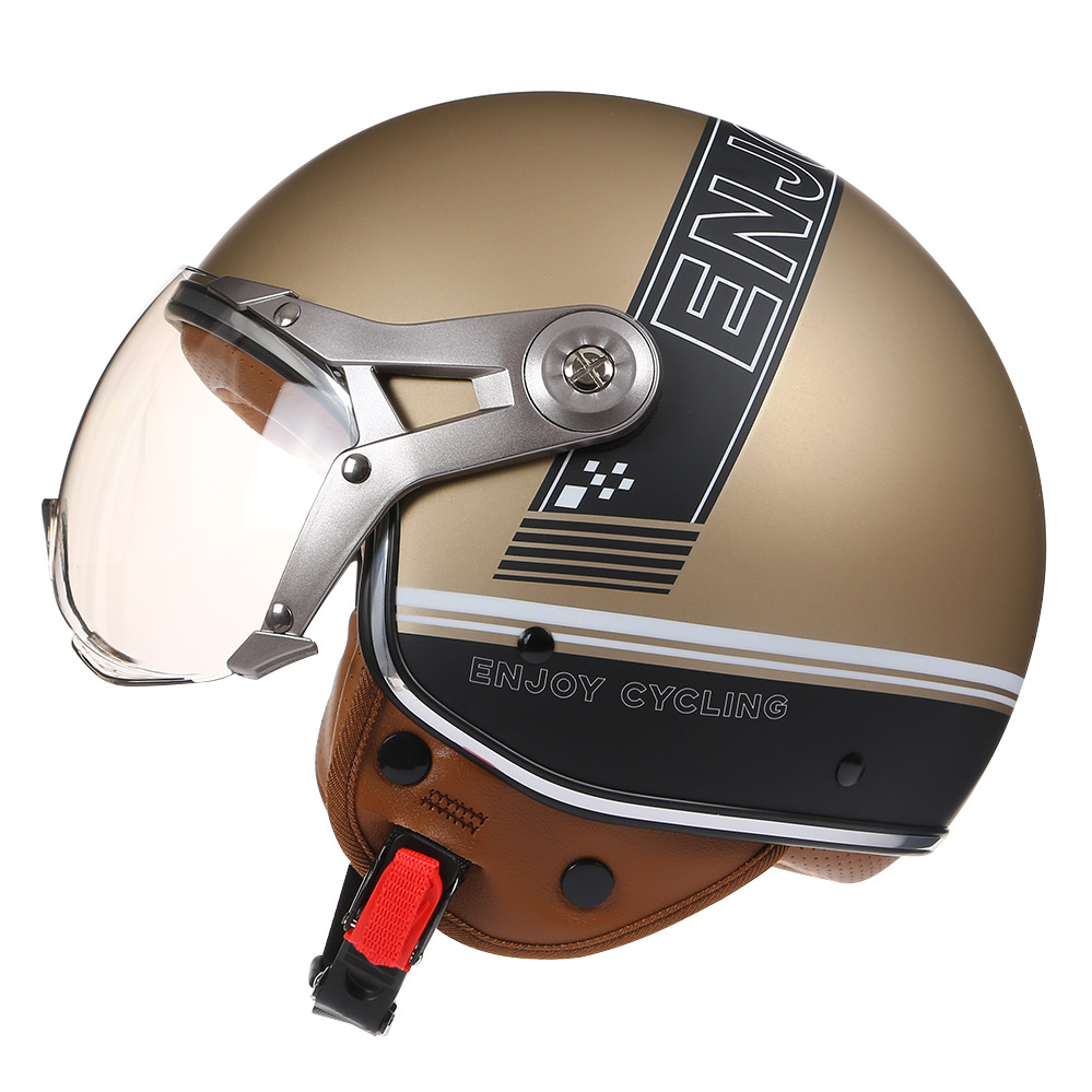 Vintage TT&COCASCOS Motorcycle - Vintage Open Face Retro Helmet 评论和价格