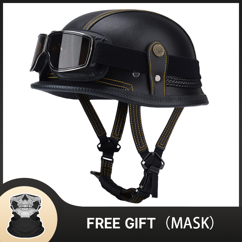 German Half Vintage Helmet Cla - Vintage Open Face Retro Helmet 评论和价格