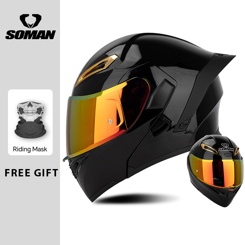 Unisex DOT Approved Dual Visor - Dual Visor Motorcycle Racing Helmet 评论和价格