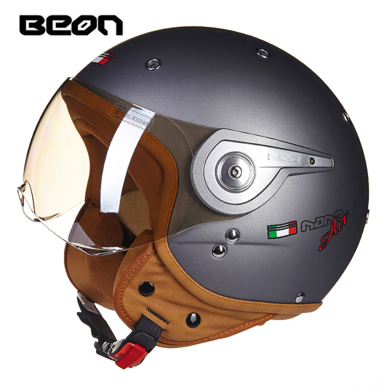 BEON B-110 Motorcycle Helmet b - Vintage Open Face Retro Helmet 评论和价格