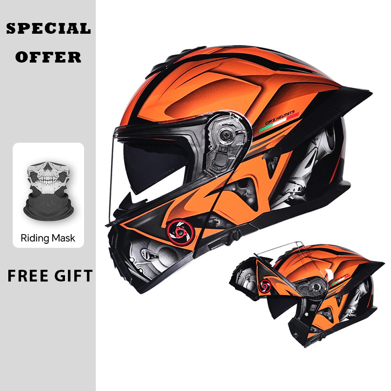 Motorcycle Flip Up Helmet Doub - Dual Visor Motorcycle Racing Helmet 评论和价格