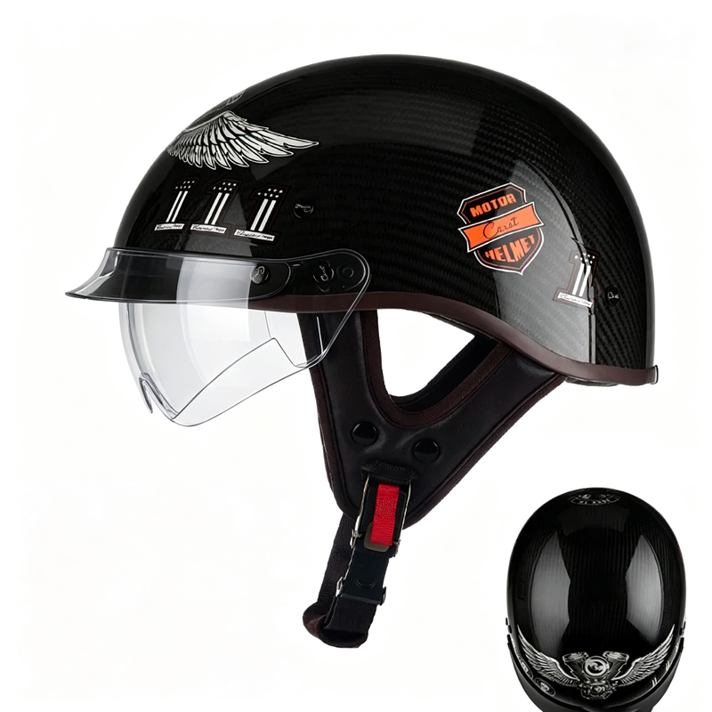 Carbon Fiber Motorcycle Half H - Carbon Fiber Lightweight Motorcycle Helmet 评论和价格