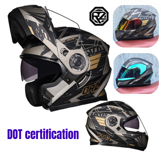 Orz Full Face Dual Visor Motor - Dual Visor Motorcycle Racing Helmet 评论和价格